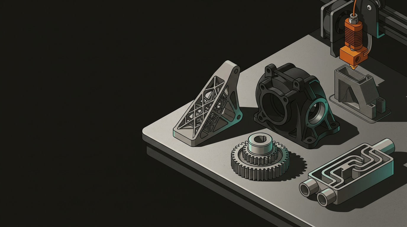 Functional 3D printed parts — precision engineering components produced via additive manufacturing