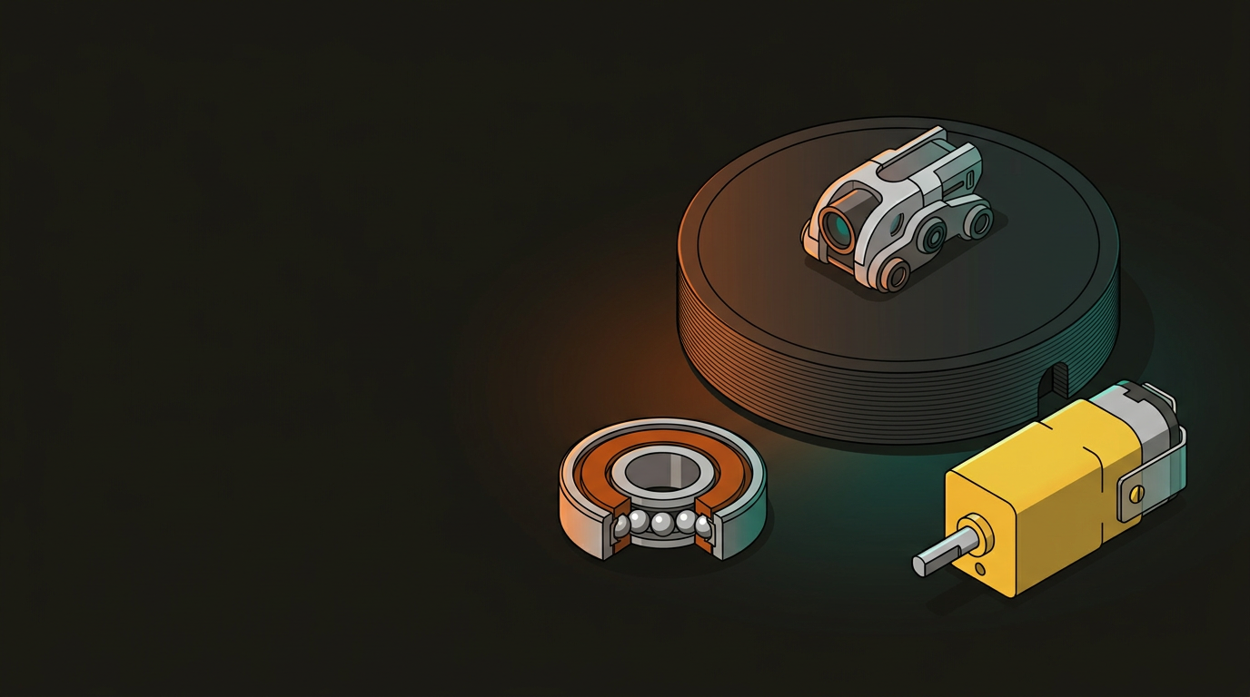 3D printed display turntable with motor, bearing, and rotating platform for showcasing models